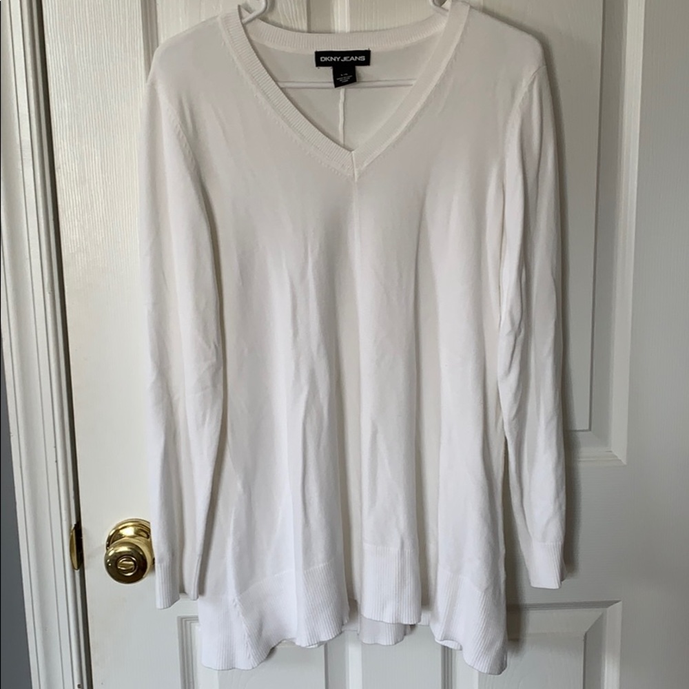 Long white sweater